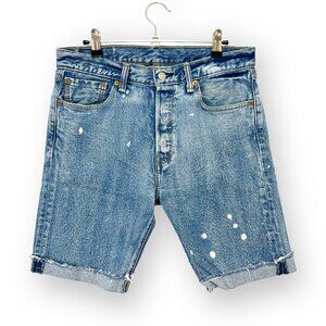 Levi's 501 CT Mens Blue Denim Jeans Flat Front Mid Rise Bermuda Short Size 31